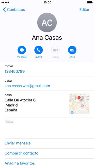 Pulsa el número de teléfono deseado.