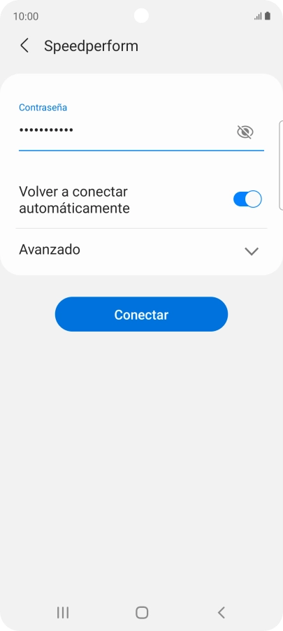 Introduce la contraseña de la red wifi y pulsa Conectar. Introduce la contraseña de la red wifi y pulsa Conectar.