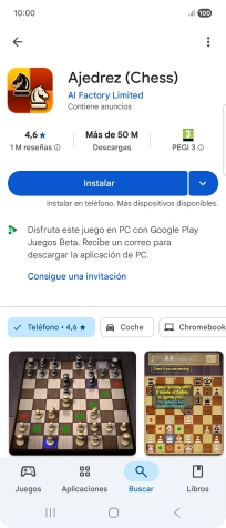 Pulsa Instalar y sigue las indicaciones de la pantalla para instalar la app. Pulsa Instalar y sigue las indicaciones de la pantalla para instalar la app.