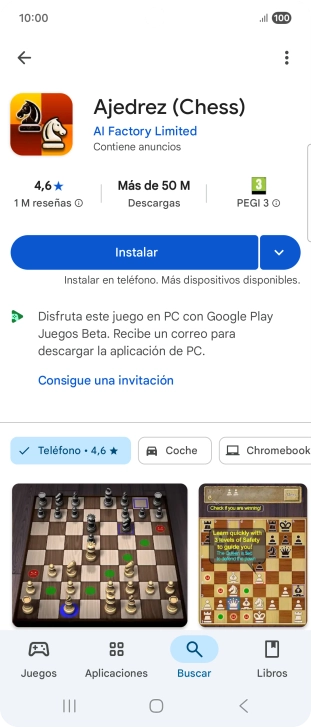 Pulsa Instalar y sigue las indicaciones de la pantalla para instalar la app. Pulsa Instalar y sigue las indicaciones de la pantalla para instalar la app.