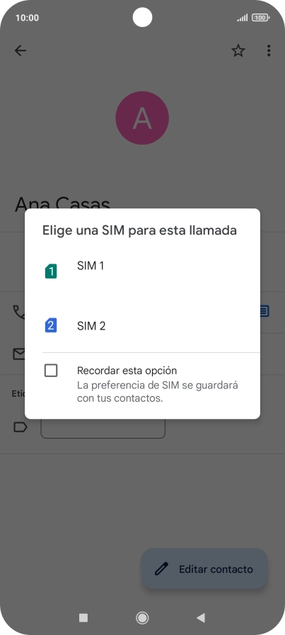 Pulsa la tarjeta SIM deseada. Pulsa la tarjeta SIM deseada.