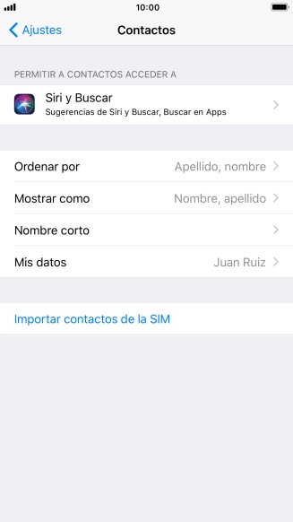 Pulsa Importar contactos de la SIM. Pulsa Importar contactos de la SIM.