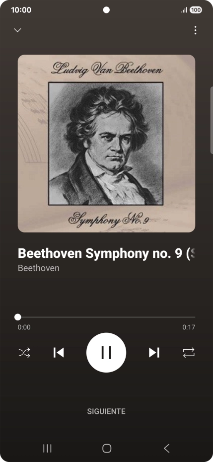 Pulsa la flecha hacia la derecha para ir al archivo de música siguiente.