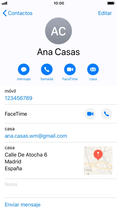 Pulsa el número de teléfono deseado. Pulsa el número de teléfono deseado.