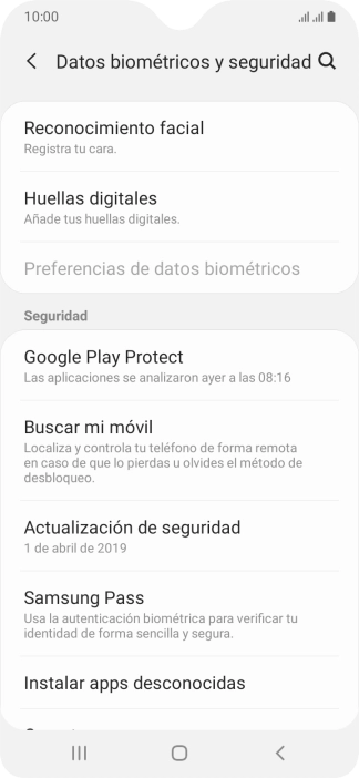Pulsa Huellas digitales.