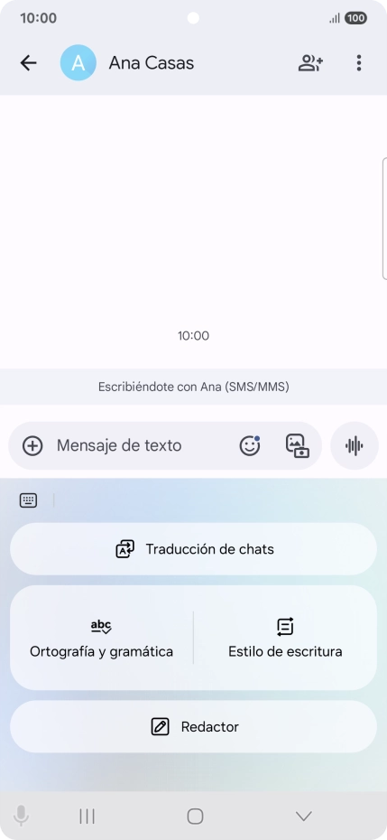 Para generar un texto, pulsa Redactor y sigue las indicaciones de la pantalla para utilizar la función. Para generar un texto, pulsa Redactor y sigue las indicaciones de la pantalla para utilizar la función.