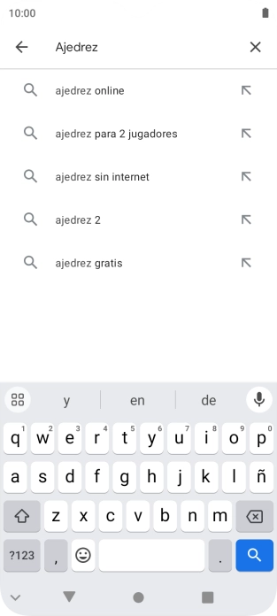 Introduce el nombre del tema o de la app y pulsa el icono de búsqueda. Introduce el nombre del tema o de la app y pulsa el icono de búsqueda.