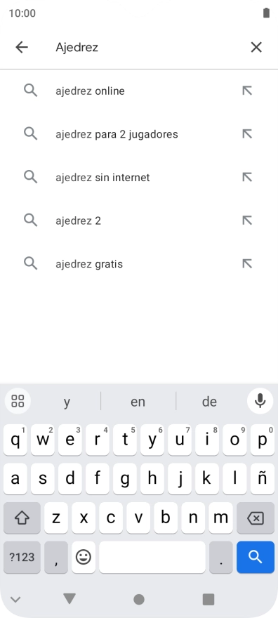 Introduce el nombre del tema o de la app y pulsa el icono de búsqueda. Introduce el nombre del tema o de la app y pulsa el icono de búsqueda.