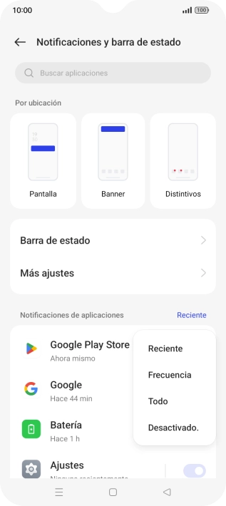 Pulsa el ajuste deseado. Pulsa el ajuste deseado.