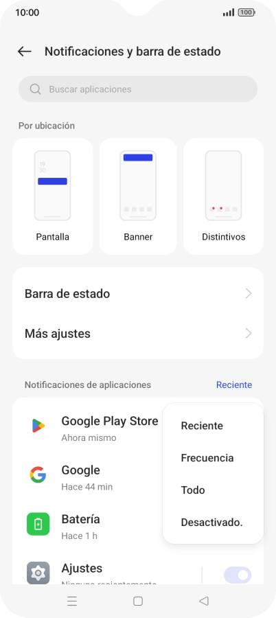Pulsa el ajuste deseado. Pulsa el ajuste deseado.