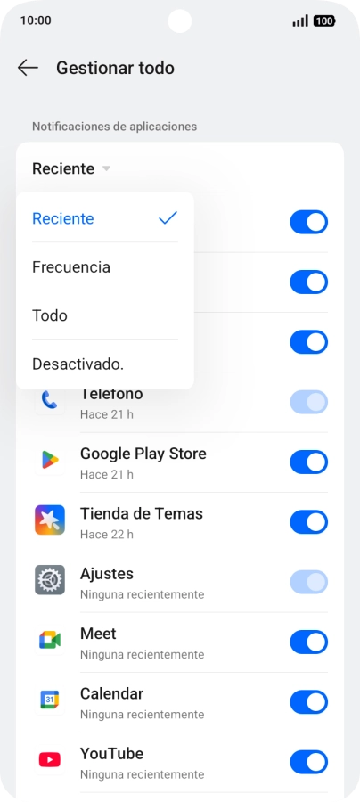 Pulsa el ajuste deseado. Pulsa el ajuste deseado.