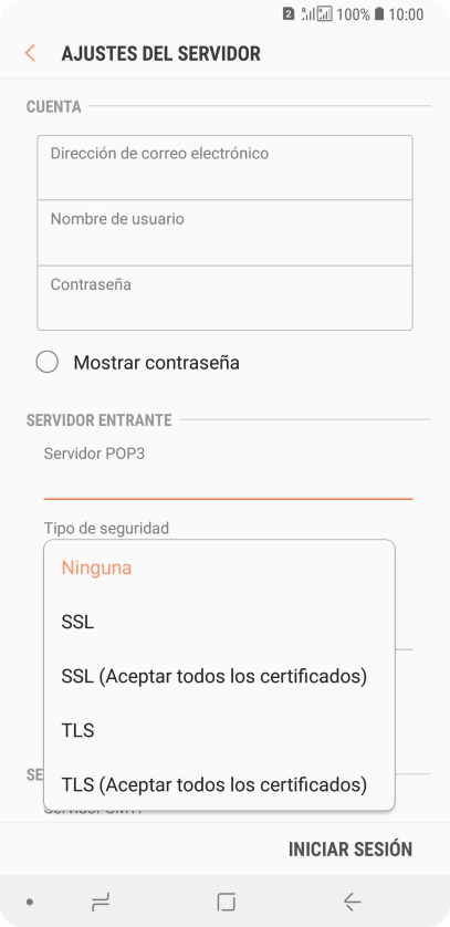 Pulsa Ninguna para desactivar la función.