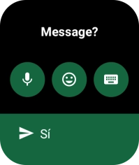 Pulsa el icono de escribir respuesta e introduce el texto deseado. Pulsa el icono de escribir respuesta e introduce el texto deseado.