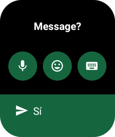 Pulsa el icono de escribir respuesta e introduce el texto deseado. Pulsa el icono de escribir respuesta e introduce el texto deseado.