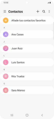 Pulsa el icono de nuevo contacto. Pulsa el icono de nuevo contacto.