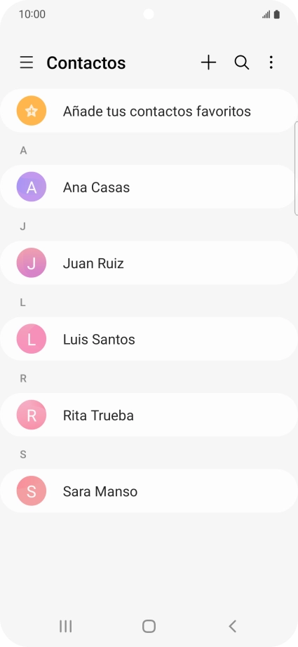 Pulsa el icono de nuevo contacto. Pulsa el icono de nuevo contacto.