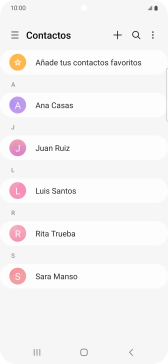 Pulsa el icono de nuevo contacto. Pulsa el icono de nuevo contacto.