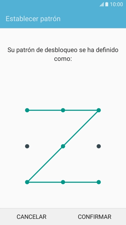 Vuelve a introducir el código de seguridad seleccionado y pulsa CONFIRMAR. Vuelve a introducir el código de seguridad seleccionado y pulsa CONFIRMAR.