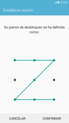 Vuelve a introducir el código de seguridad seleccionado y pulsa CONFIRMAR. Vuelve a introducir el código de seguridad seleccionado y pulsa CONFIRMAR.