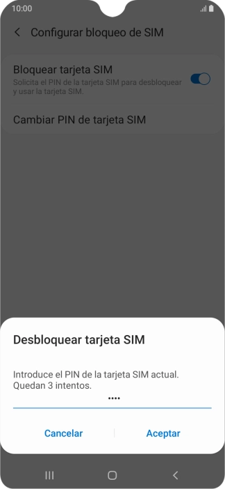 Introduce tu código PIN y pulsa Aceptar. Introduce tu código PIN y pulsa Aceptar.