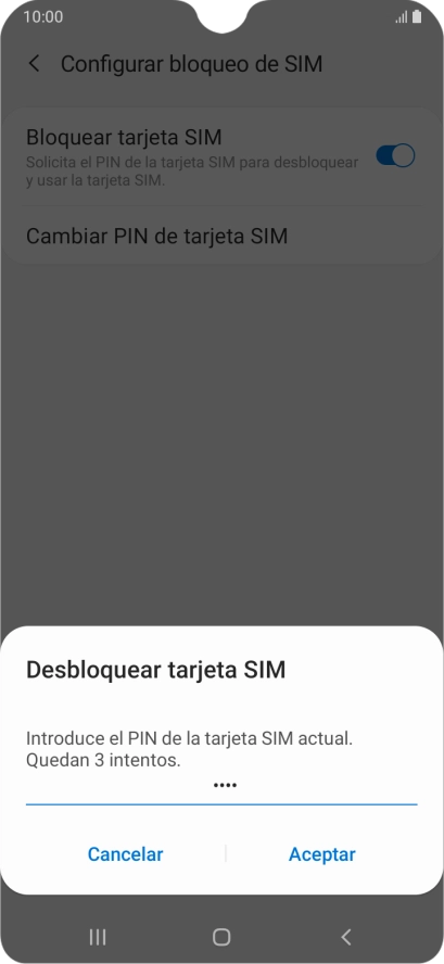 Introduce tu código PIN y pulsa Aceptar. Introduce tu código PIN y pulsa Aceptar.