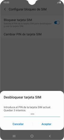 Introduce tu código PIN y pulsa Aceptar. Introduce tu código PIN y pulsa Aceptar.