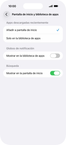 Para añadir nuevas apps descargadas a la pantalla de inicio y a la biblioteca de apps, pulsa Añadir a pantalla de inicio. Para añadir nuevas apps descargadas a la pantalla de inicio y a la biblioteca de apps, pulsa Añadir a pantalla de inicio.
