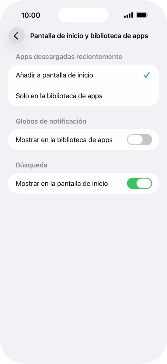 Para añadir nuevas apps descargadas a la pantalla de inicio y a la biblioteca de apps, pulsa Añadir a pantalla de inicio. Para añadir nuevas apps descargadas a la pantalla de inicio y a la biblioteca de apps, pulsa Añadir a pantalla de inicio.