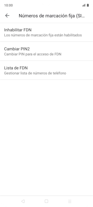 Pulsa Inhabilitar FDN. Pulsa Inhabilitar FDN.