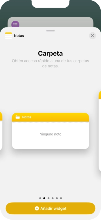 Desliza el dedo hacia la derecha o hacia la izquierda por la pantalla para seleccionar el tamaño de widget deseado. Desliza el dedo hacia la derecha o hacia la izquierda por la pantalla para seleccionar el tamaño de widget deseado.