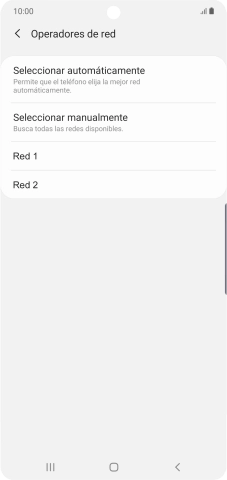 Pulsa la red deseada. Pulsa la red deseada.