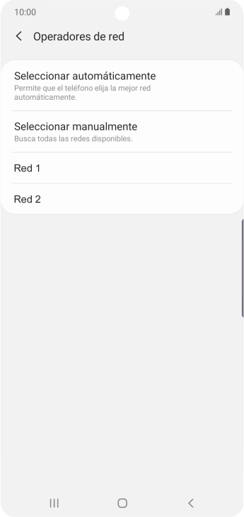 Pulsa la red deseada. Pulsa la red deseada.