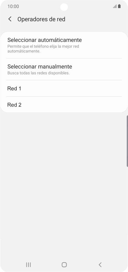 Pulsa la red deseada. Pulsa la red deseada.