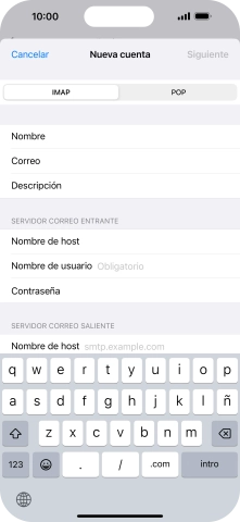 Pulsa Nombre de usuario e introduce el nombre de usuario de tu cuenta de correo electrónico. Pulsa Nombre de usuario e introduce el nombre de usuario de tu cuenta de correo electrónico.