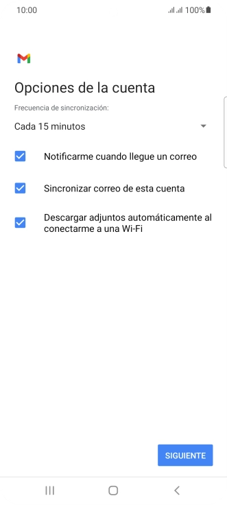 Si aparece en la pantalla esta imagen, tu cuenta de correo electrónico ha sido reconocida y configurada automáticamente. Sigue las indicaciones de la pantalla para introducir más información y terminar la configuración.