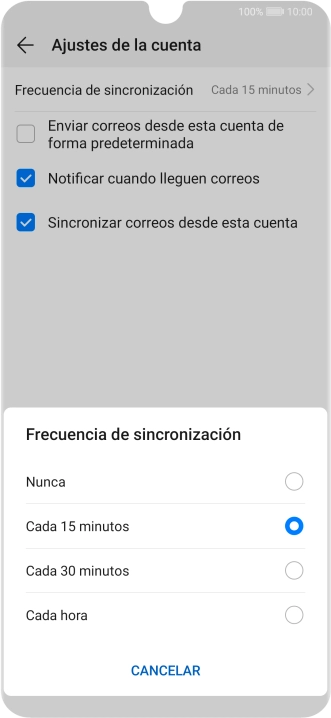 Pulsa el ajuste deseado.