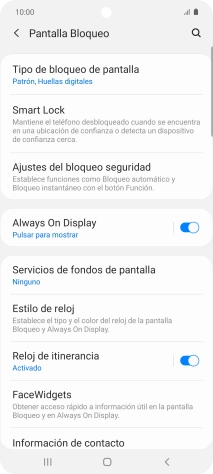 Pulsa Tipo de bloqueo de pantalla e introduce el código de seguridad actual. Pulsa Tipo de bloqueo de pantalla e introduce el código de seguridad actual.