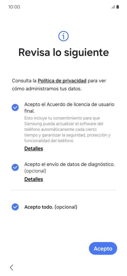 Pulsa Acepto. Pulsa Acepto.