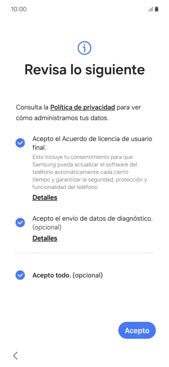 Pulsa Acepto. Pulsa Acepto.