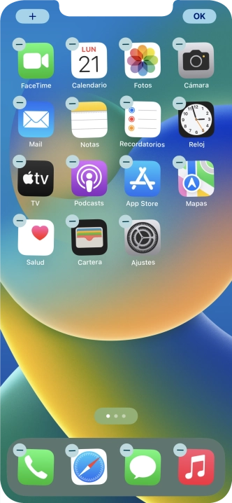 Pulsa el icono de página de pantalla de inicio.