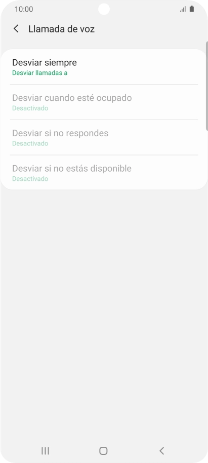 Pulsa el tipo de desvío deseado. Pulsa el tipo de desvío deseado.