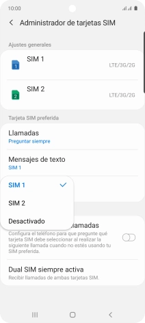 Pulsa el ajuste deseado. Pulsa el ajuste deseado.