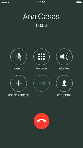 Pulsa el icono de finalizar llamadas para colgar. Pulsa el icono de finalizar llamadas para colgar.