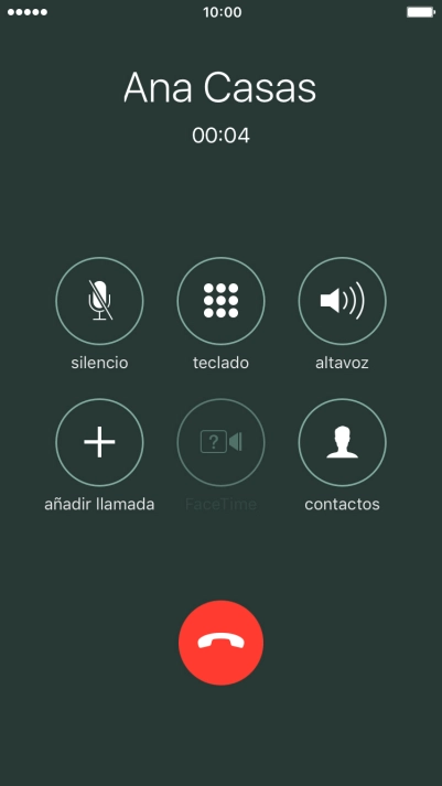Pulsa el icono de finalizar llamadas para colgar. Pulsa el icono de finalizar llamadas para colgar.