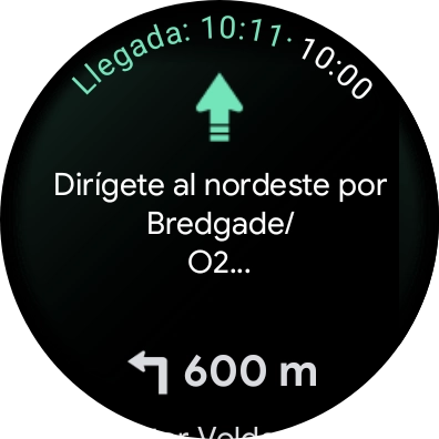 Sigue las indicaciones de la pantalla para llegar al destino seleccionado.
