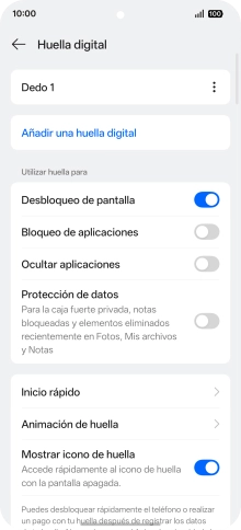 Pulsa los indicadores para activar o desactivar los ajustes deseados. Pulsa los indicadores para activar o desactivar los ajustes deseados.