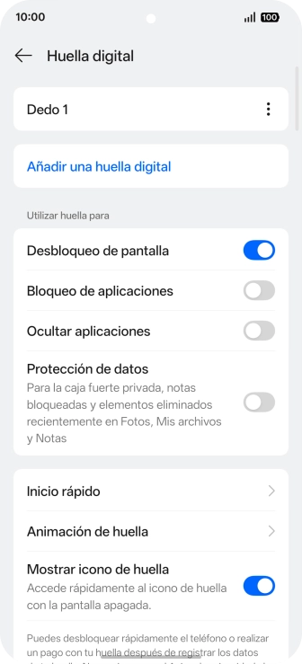 Pulsa los indicadores para activar o desactivar los ajustes deseados. Pulsa los indicadores para activar o desactivar los ajustes deseados.