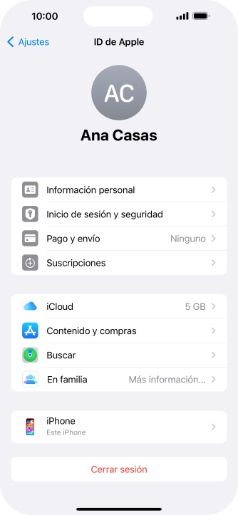 Desliza el dedo hacia arriba desde la parte inferior de la pantalla para terminar y volver a la pantalla de inicio.