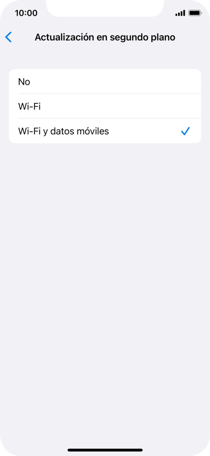 Para desactivar la actualización de apps en ejecución, pulsa No. Para desactivar la actualización de apps en ejecución, pulsa No.