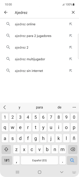 Introduce el nombre del tema o de la app y pulsa el icono de búsqueda. Introduce el nombre del tema o de la app y pulsa el icono de búsqueda.